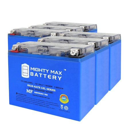 Mighty Max Battery YT12B-4GEL 12V 10Ah GEL Replacement Battery compatible with Yamaha 600CC FZ6, R 05-12 - 6PK MAX4030712